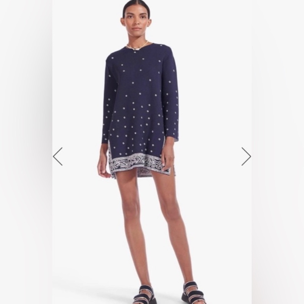NWOT STAUD BANDANA PRINT CHEYENNE KNIT SHORT DRESS